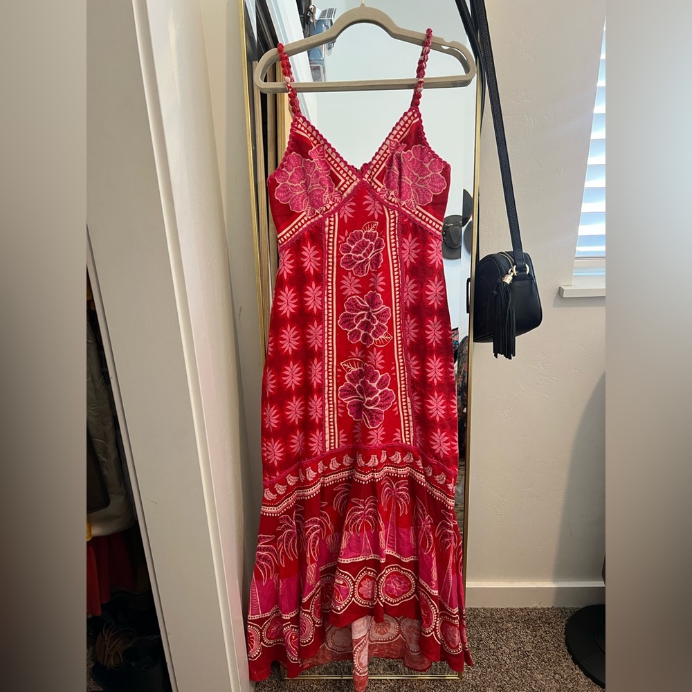 Farm Rio Summer Sunrise Linen Maxi Dress